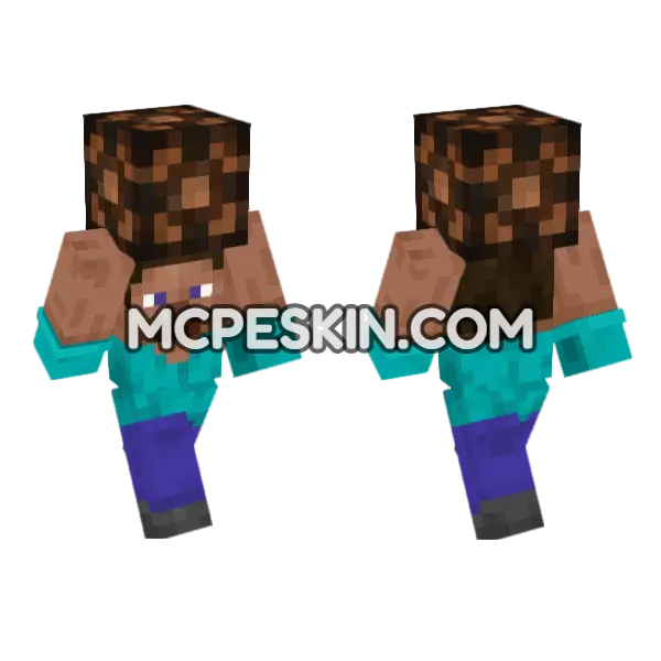 Steve Redstone Lamp Off Minecraft Bedrock skin, front and back