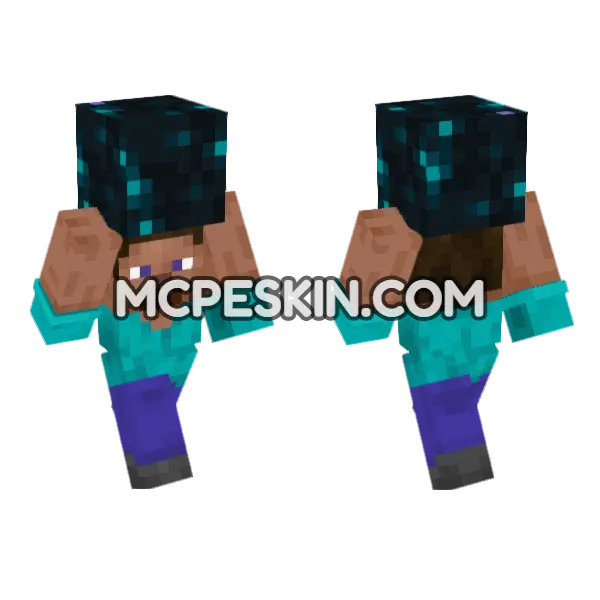 Steve Sculk Minecraft Bedrock skin, front and back