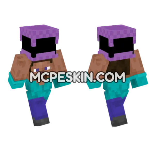 Steve Shulker Box Minecraft Bedrock skin, front and back