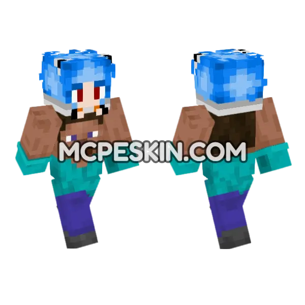 Steve Small Rei Minecraft Bedrock skin, front and back
