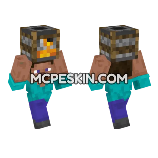 Steve Smoker On Minecraft Bedrock skin, front and back