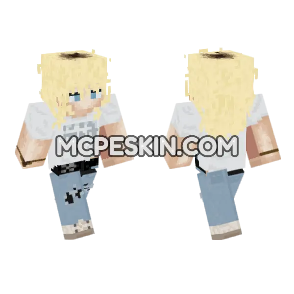 Steven Adler Guns N Roses 80s Minecraft Bedrock skin, front and back