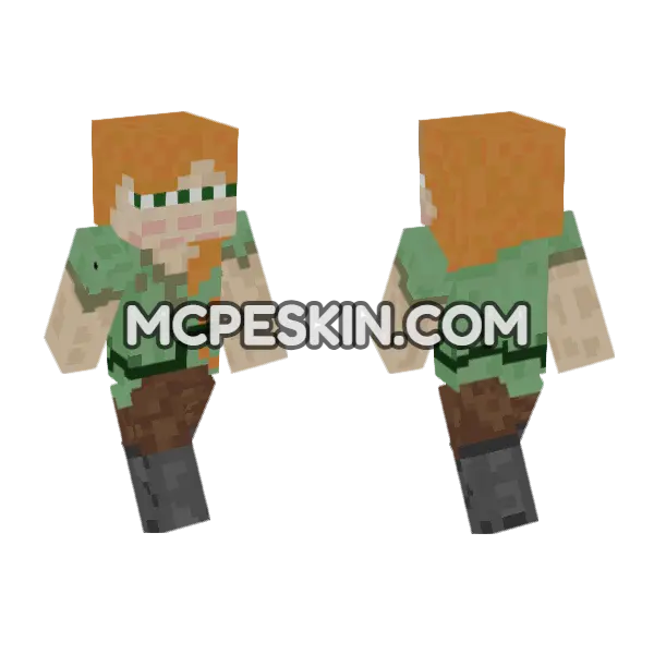Still Life Alex Minecraft Bedrock skin, front and back
