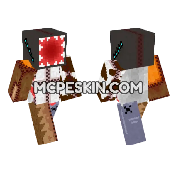 Stitched Horror Creature Minecraft Bedrock skin, front and back