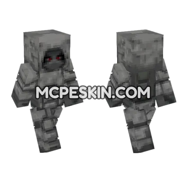 Stone Golem Skin Minecraft Bedrock skin, front and back