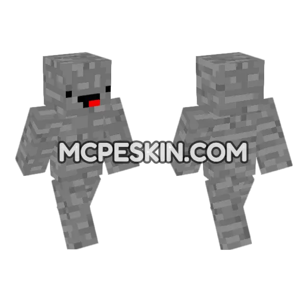 Stone Noob Minecraft Bedrock skin, front and back
