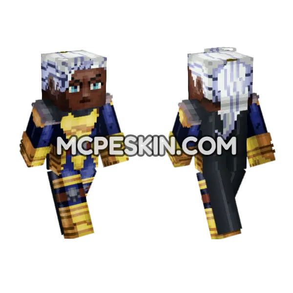 Storm X-Men 97 Minecraft Bedrock skin, front and back