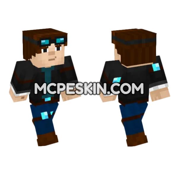 Story Mode Dantdm Reimagined Minecraft Bedrock skin, front and back