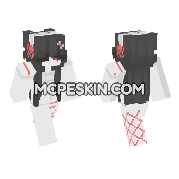 Strawberry Gray Minecraft Bedrock skin, front and back