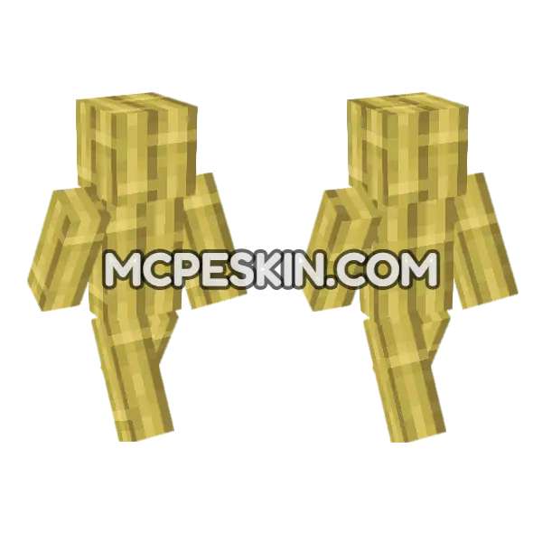 Stripped Bamboo Minecraft Bedrock skin, front and back
