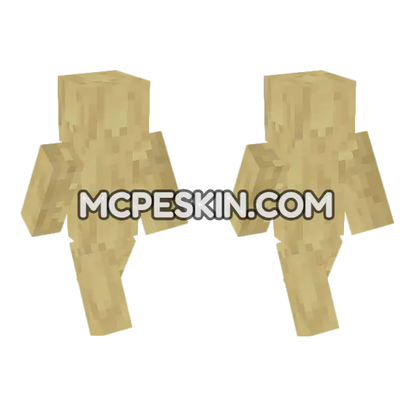 Stripped Birch Log Minecraft Bedrock skin, front and back