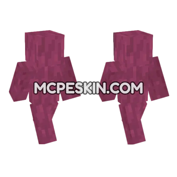 Stripped Crimson Stem Minecraft Bedrock skin, front and back