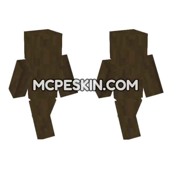 Stripped Dark Oak Log Minecraft Bedrock skin, front and back