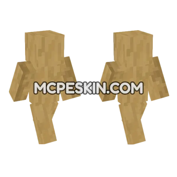 Stripped Oak Log Minecraft Bedrock skin, front and back