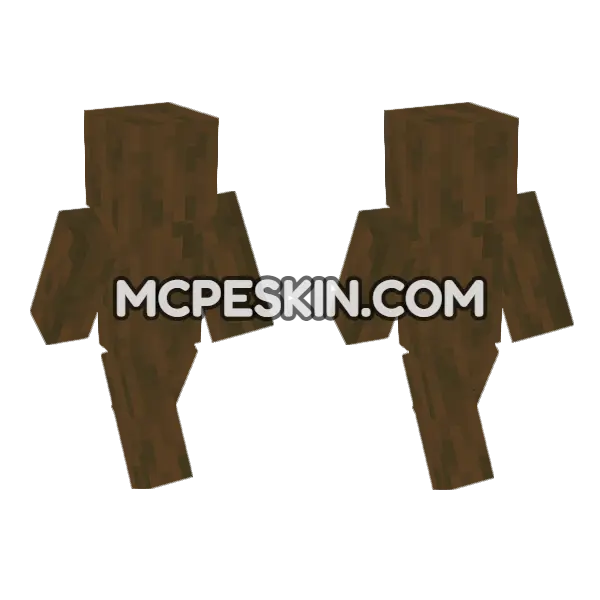 Stripped Spruce Log Minecraft Bedrock skin, front and back