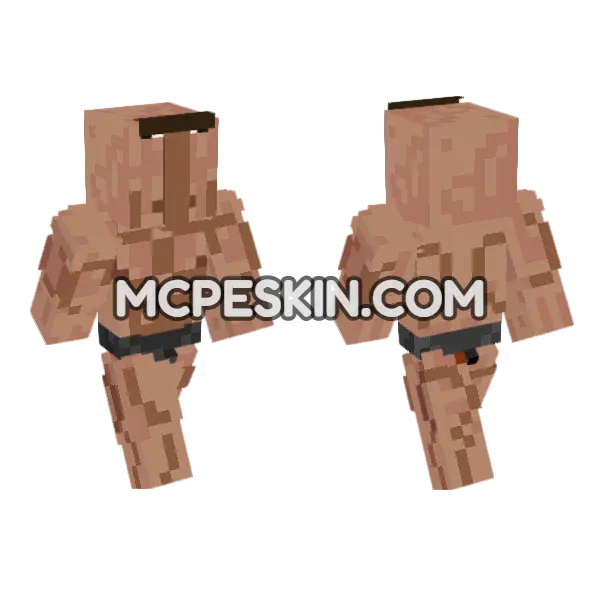 Strong Stupid Villager Minecraft Bedrock skin, front and back