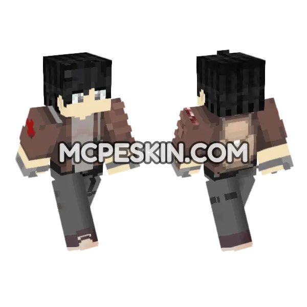 Student With Backpack Minecraft Bedrock skin, front and back