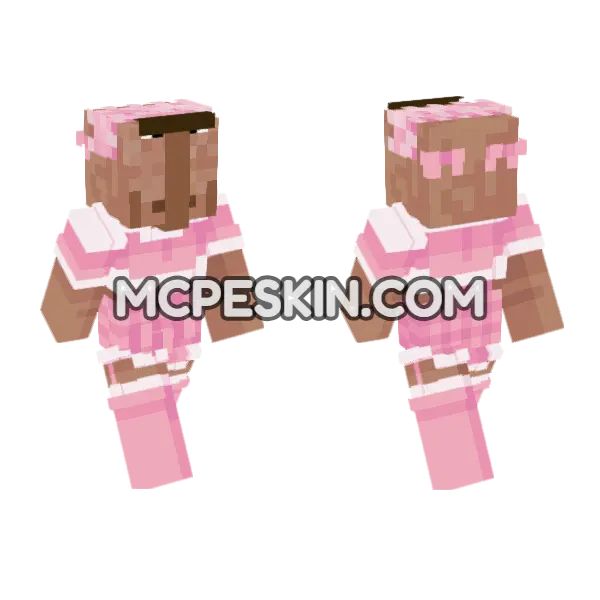 Stupid Villager Girl Minecraft Bedrock skin, front and back