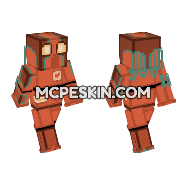 Stylized Copper Golem, front and back