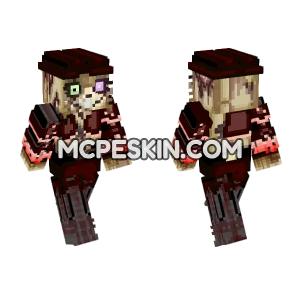 Stylized Springtrap Minecraft Bedrock skin, front and back