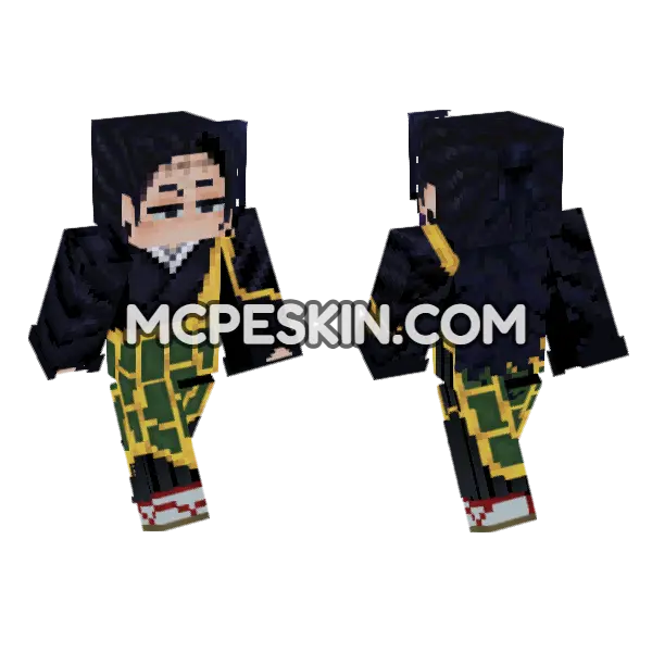 Suguru Geto Jujutsu Kaisen Minecraft Bedrock skin, front and back