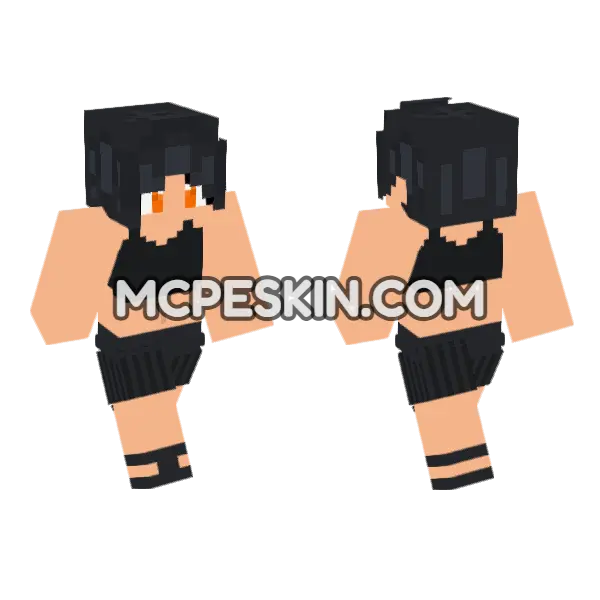 Summer Anime Girl Minecraft Bedrock skin, front and back