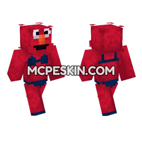 Summer Elmo Minecraft Bedrock skin, front and back