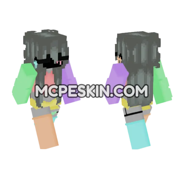 Summer Faceless Minecraft Bedrock skin, front and back
