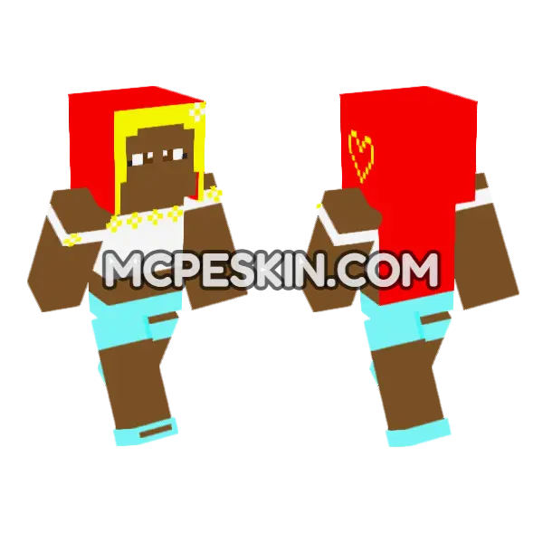 Summer Outfit Minecraft Bedrock skin, front and back