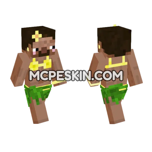 Summer Steve Girl Minecraft Bedrock skin, front and back