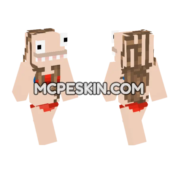 Summer Stupid Girl Minecraft Bedrock skin, front and back