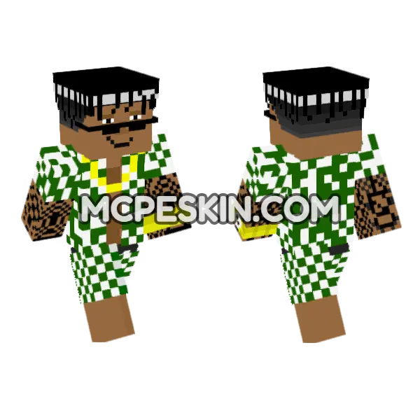 Summer Vacation Outfit Minecraft Bedrock skin, front and back