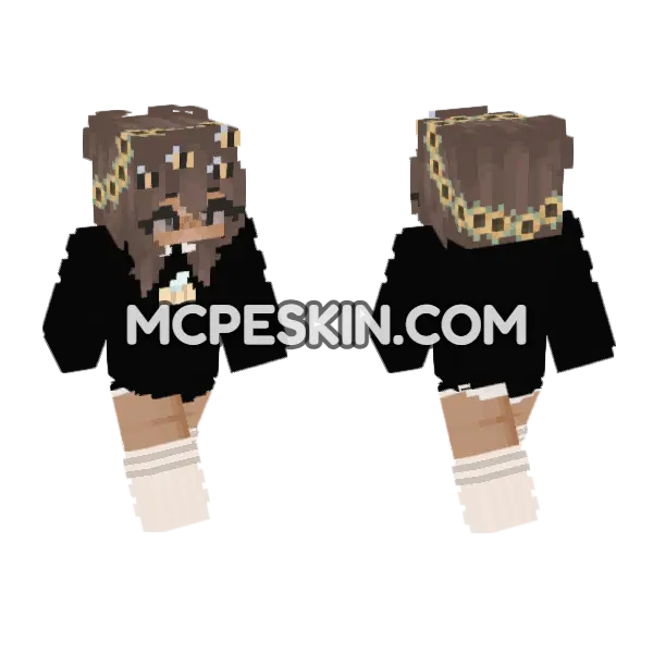 Sunflower Girl Outfit Minecraft Bedrock skin, front and back