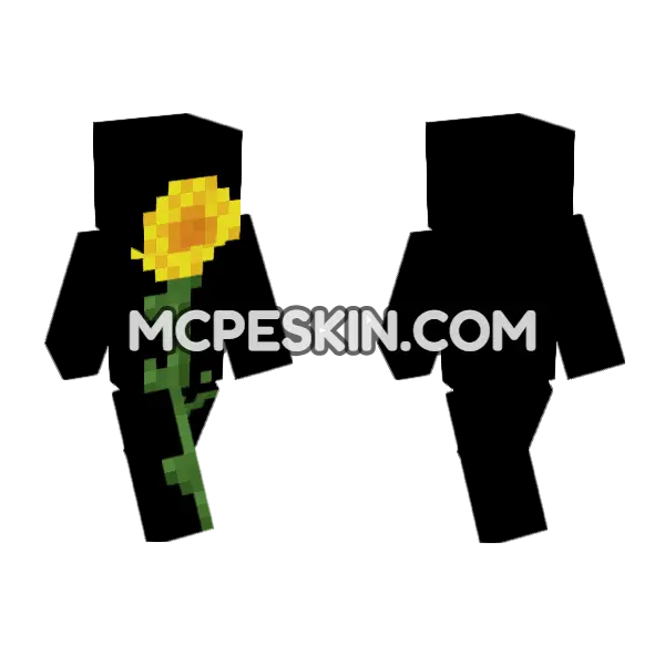 Sunflower Skin Minecraft Bedrock skin, front and back