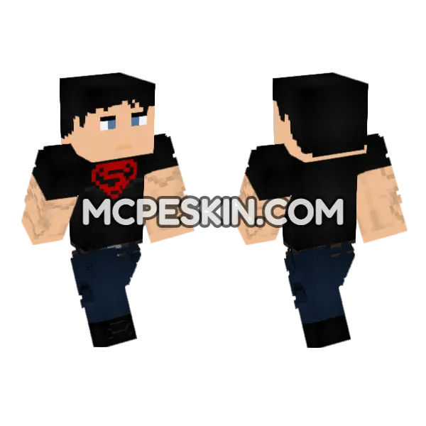 Superboy Young Justice Minecraft Bedrock skin, front and back