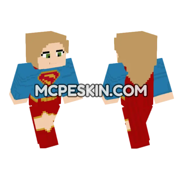 Supergirl Movie Skin Minecraft Bedrock skin, front and back