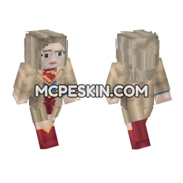 Supergirl Superman 2025 Minecraft Bedrock skin, front and back
