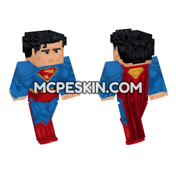 Superman Minecraft Bedrock skin, front and back