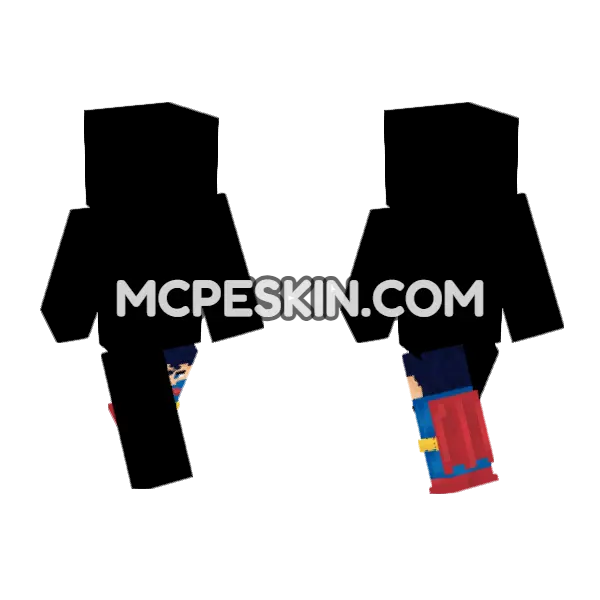 Superman Legs Minecraft Bedrock skin, front and back