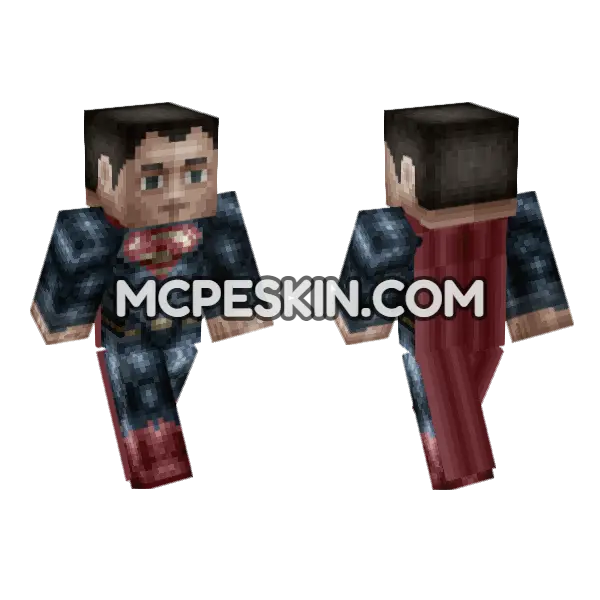 Superman Man Of Steel Minecraft Bedrock skin, front and back