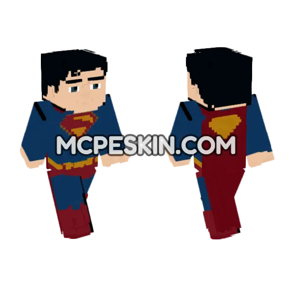 Superman New DCU David Corenswet Minecraft Bedrock skin, front and back