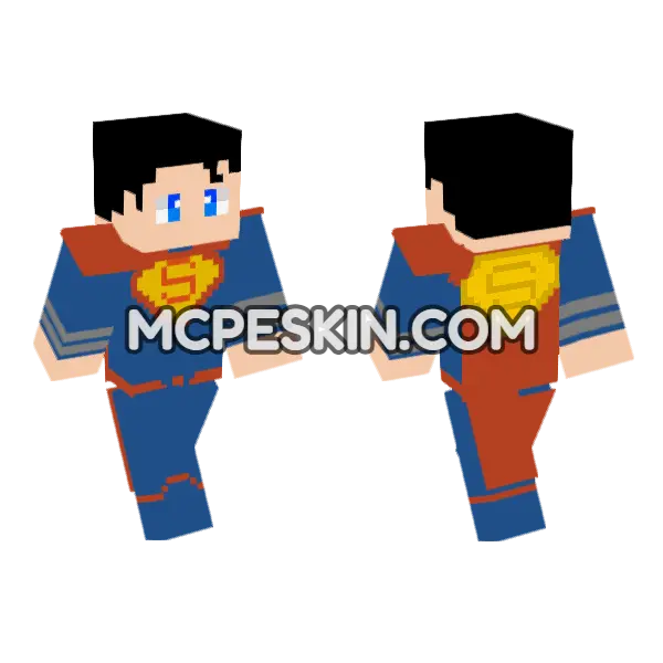 Superman Skin Minecraft Bedrock skin, front and back