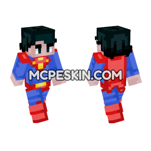 Superman Skin Minecraft Bedrock skin, front and back