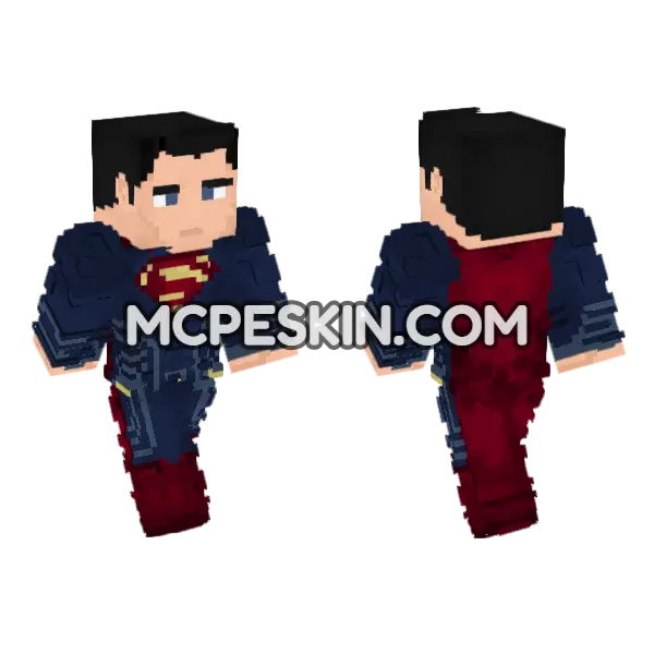 Superman Skin Minecraft Bedrock skin, front and back
