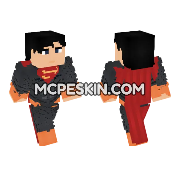 Superman Suit Minecraft Bedrock skin, front and back