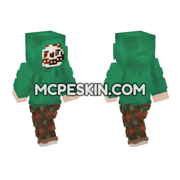 Survid Actualized Green Minecraft Bedrock skin, front and back