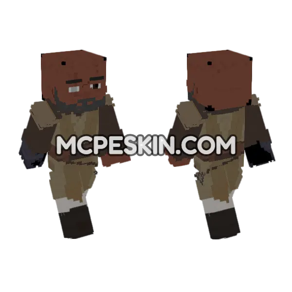 Survivor Mace Windu Minecraft Bedrock skin, front and back