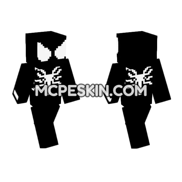 Symbiote Spider-Man Suit Minecraft Bedrock skin, front and back