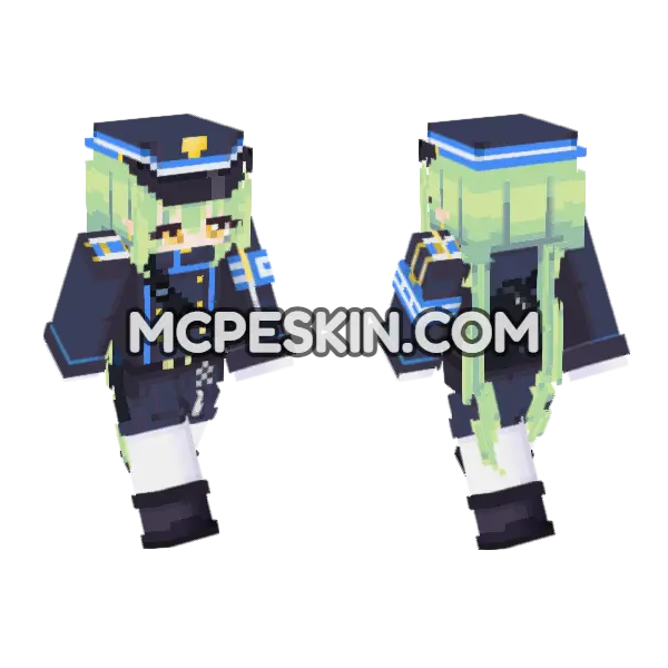 Tachibana Nozomi Blue Archive Minecraft Bedrock skin, front and back