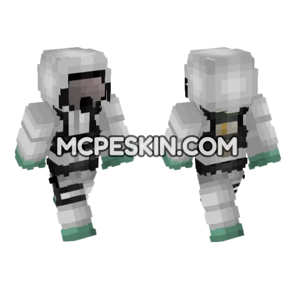 Tactical Hazmat Suit Minecraft Bedrock skin, front and back